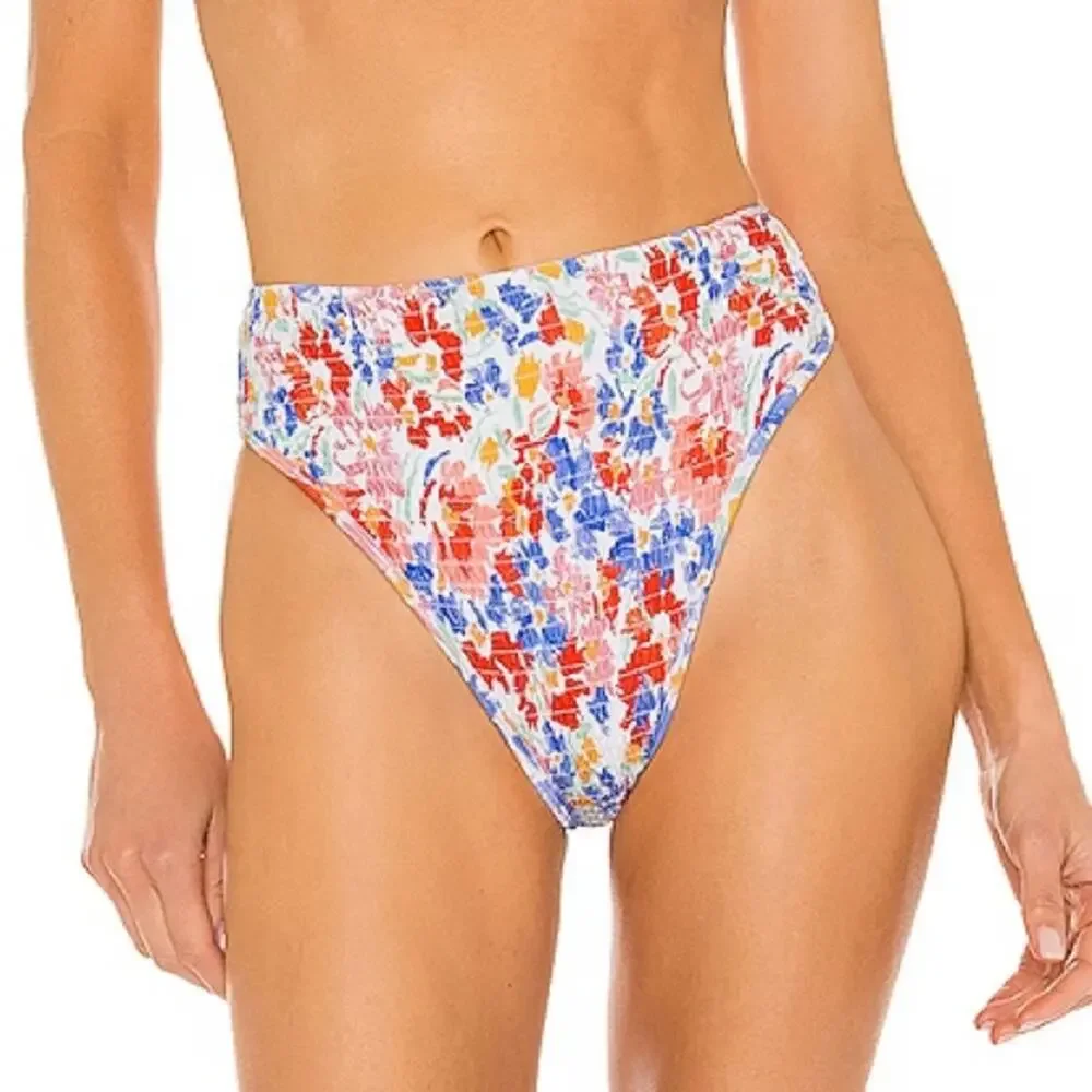 NEW L*SPACE Bikini Bottoms Small Barlette Bitsy Forever Floral High Waist NWOT